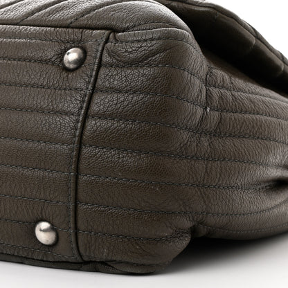 Chanel Calfskin Chevron Quilted XXL Travel Flap Bag Khaki 10 of 10