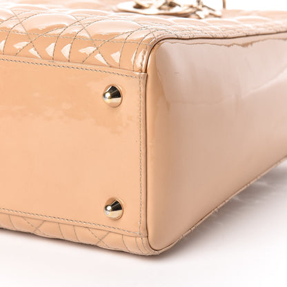 Christian Dior Patent Cannage Large Lady Dior Dark Beige 10 of 16
