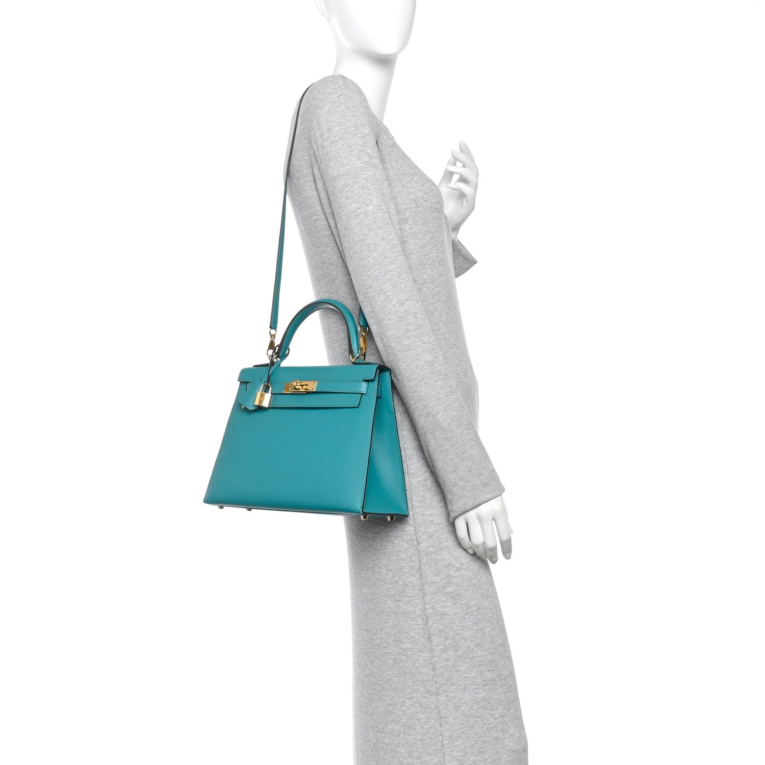 Hermes Epsom Horseshoe Kelly Sellier 28 Vert Verone 2 of 15