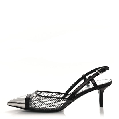 Louis Vuitton Calfskin Mesh PVC Urban Twist Slingback Mules 37 Black 1 of 7