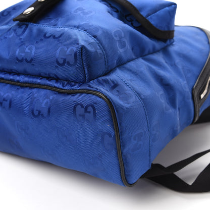 Gucci Econyl Nylon Monogram Off The Grid Backpack Guilted Blue Black 6 of 10