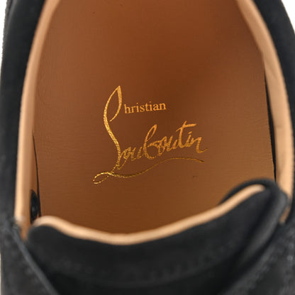 Christian Louboutin Veau Velours Louis Junior Spikes Flat Sneakers 39 Black 7 of 8