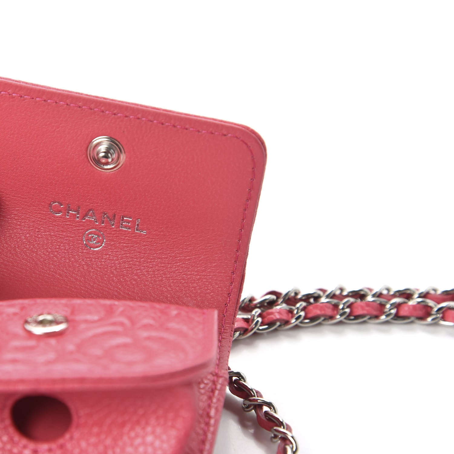 Chanel Caviar Camellia Embossed Airpods Pro Case Pink 8 of 11