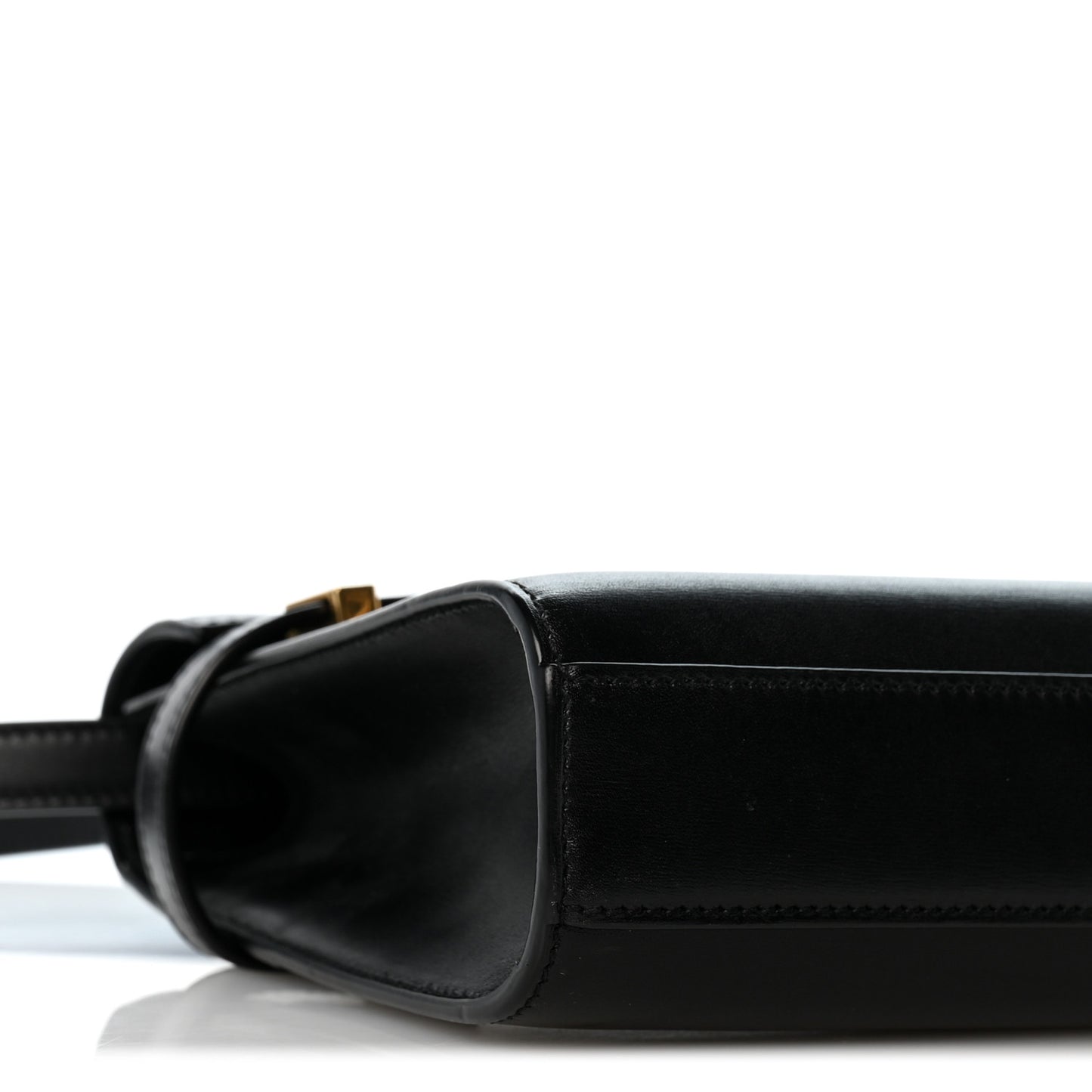 Smooth Calfskin Small Manhattan Shoulder Bag Black