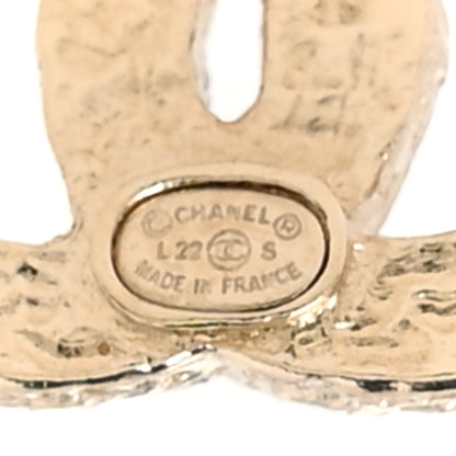 Chanel Pearl Crystal CC Earrings Gold Multicolor 4 of 5