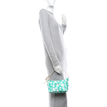 Miu Miu Nylon Magnolia Print Mini Spirit Cire Bag Giada White 2 of 13