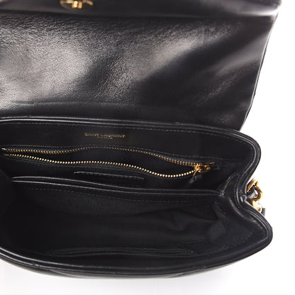Saint Laurent Calfskin Y Quilted Monogram Toy Loulou Crossbody Bag Black 4 of 8
