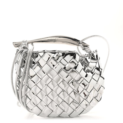 Bottega Veneta Mirror Laminated Nappa Intrecciato Mini Sardine Bag Silver 1 of 9