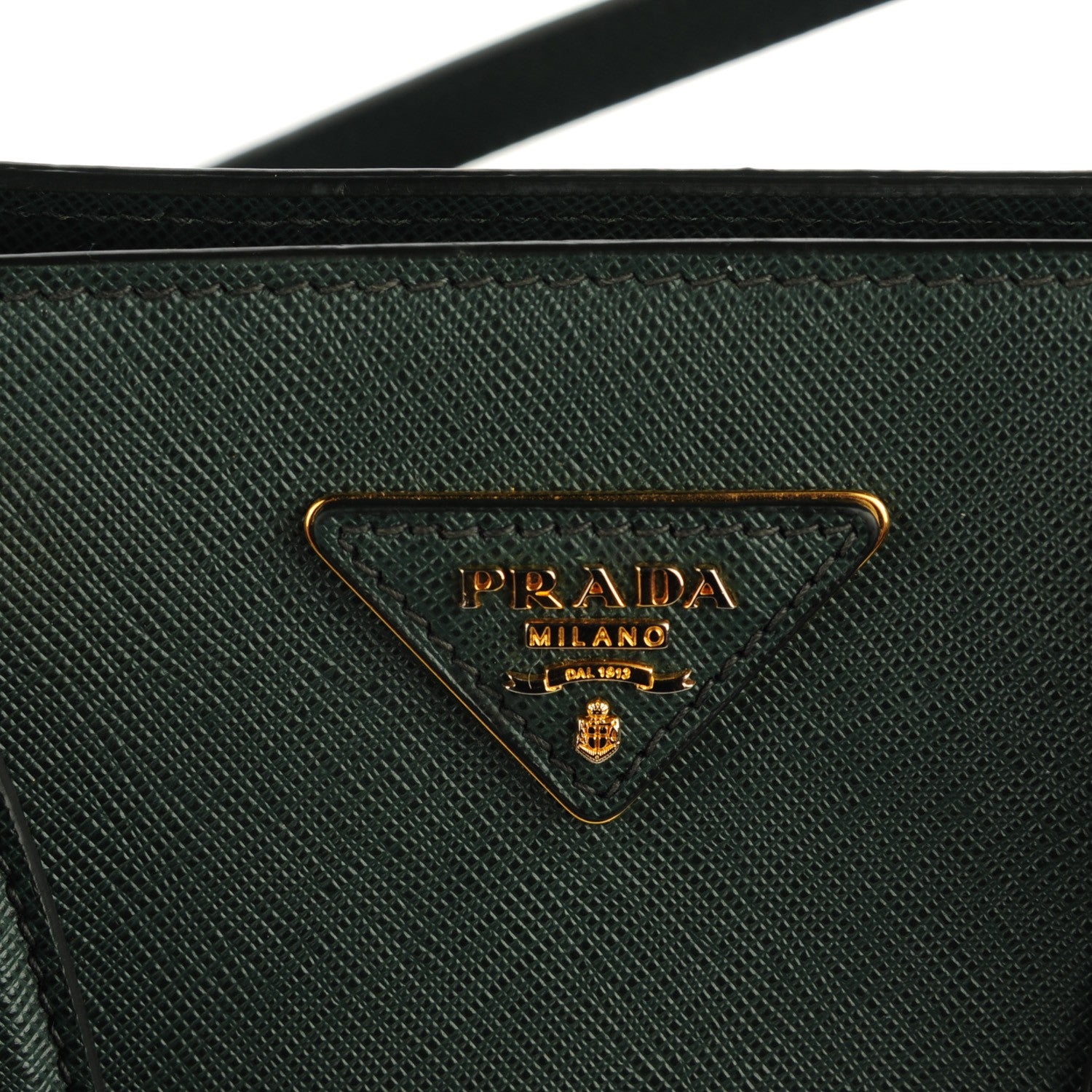Prada Saffiano Lux Bi-Color Tote Smeraldo 5 of 8