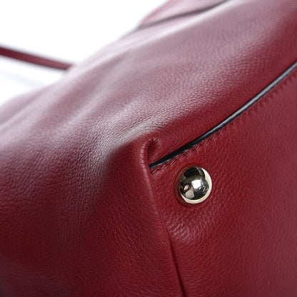 Valentino Garavani Grained Calfskin Va Va Voom Tote Dark Red 12 of 13