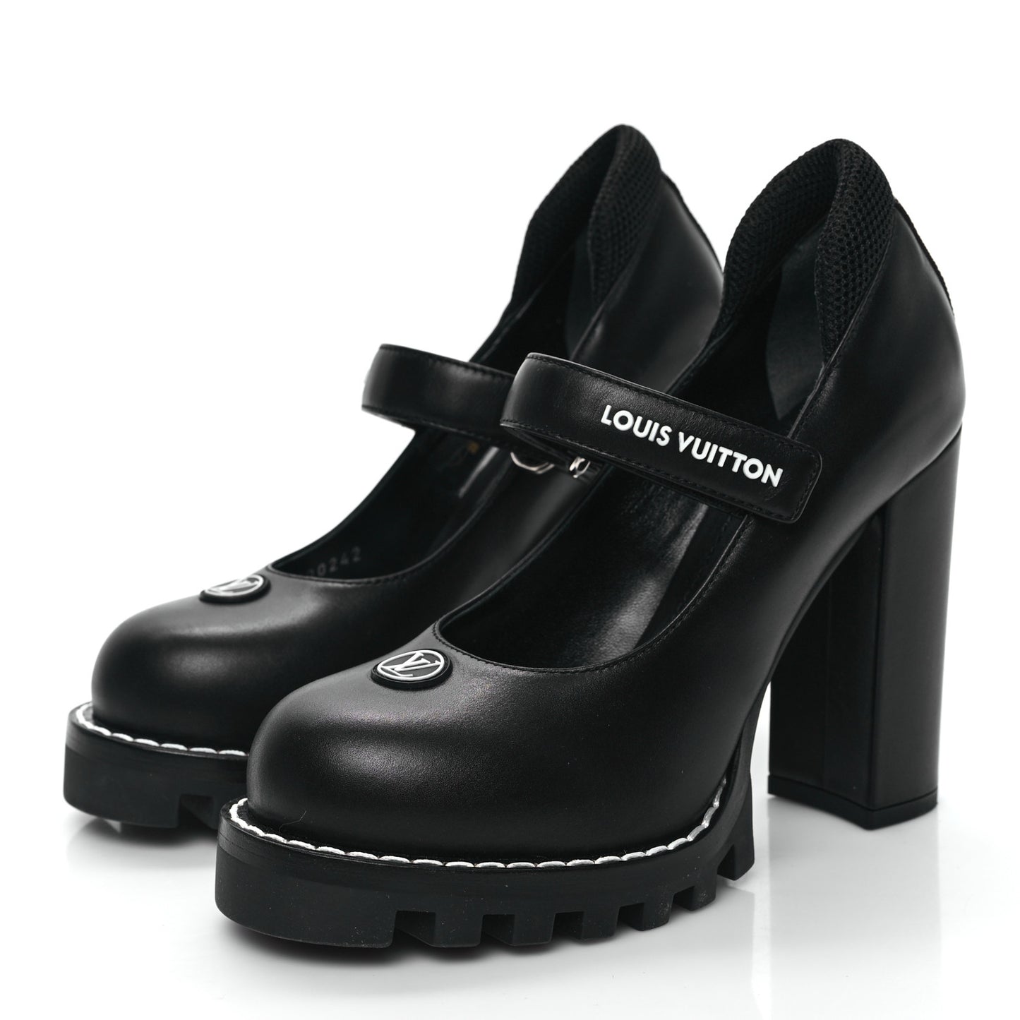 Calfskin Star Trail Ankle Pumps 36 Black