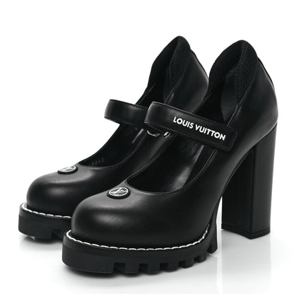 Louis Vuitton Calfskin Star Trail Ankle Pumps 36 Black 3 of 9