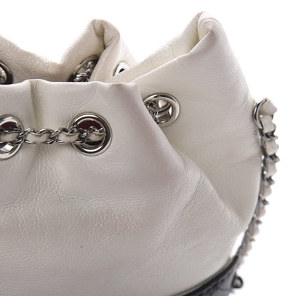 Chanel Aged Calfskin Quilted Small Gabrielle Bucket White Black 12 of 16