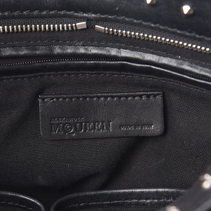 Alexander McQueen Calfskin Small Studded Padlock Zip Around Tote Black 7 of 9
