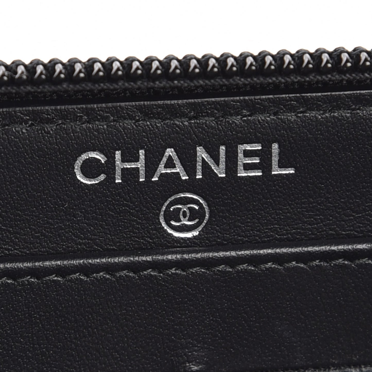 Caviar Chevron Quilted Zip Around Boy Wallet Black