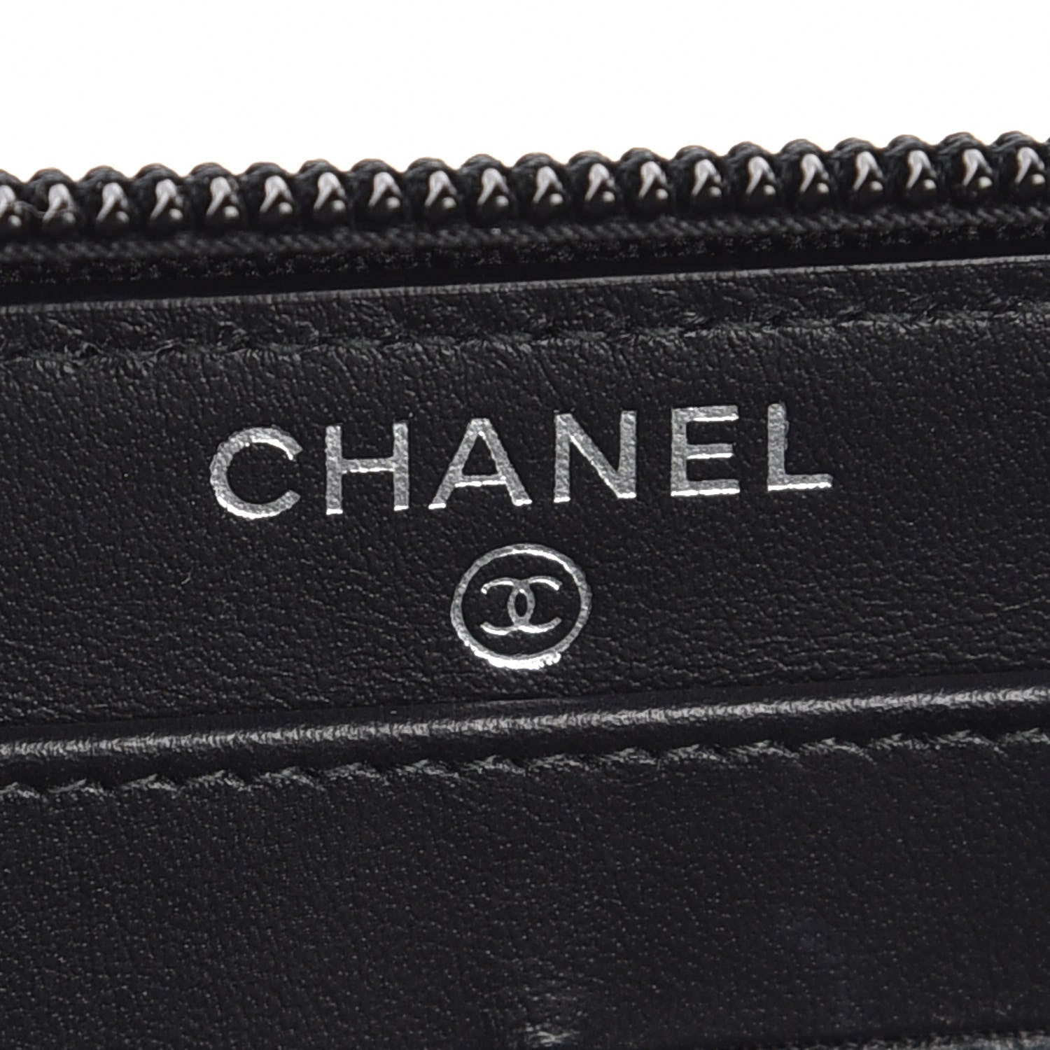 Chanel Caviar Chevron Quilted Zip Around Boy Wallet Black 6 of 8