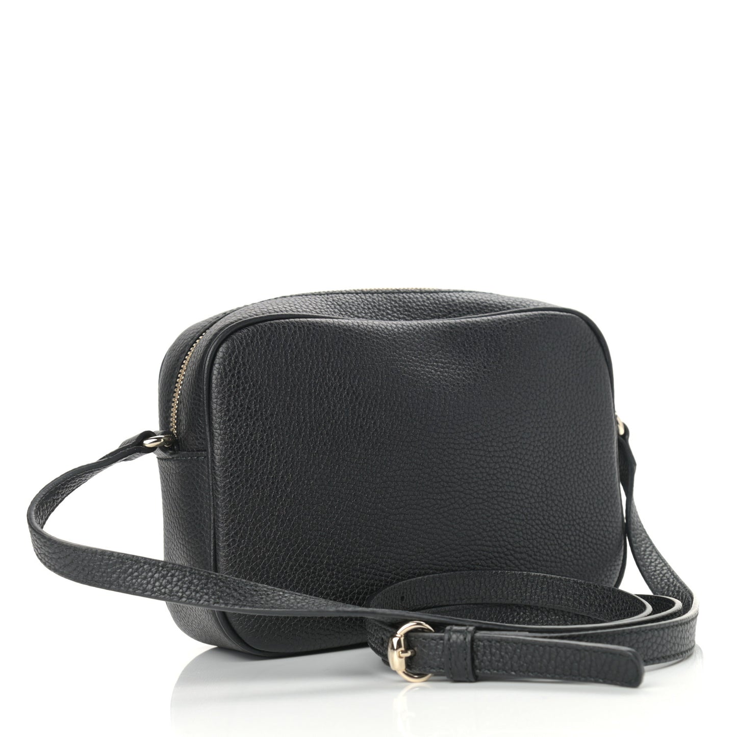 Pebbled Calfskin Small Soho Disco Bag Black