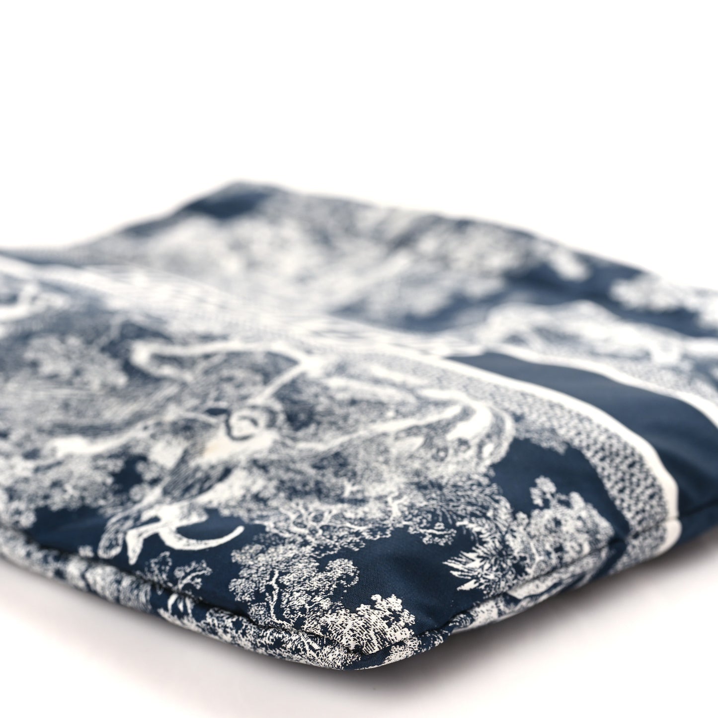 Technical Fabric Toile De Jouy Reverse Diortravel Zipped Pouch Blue Multicolor