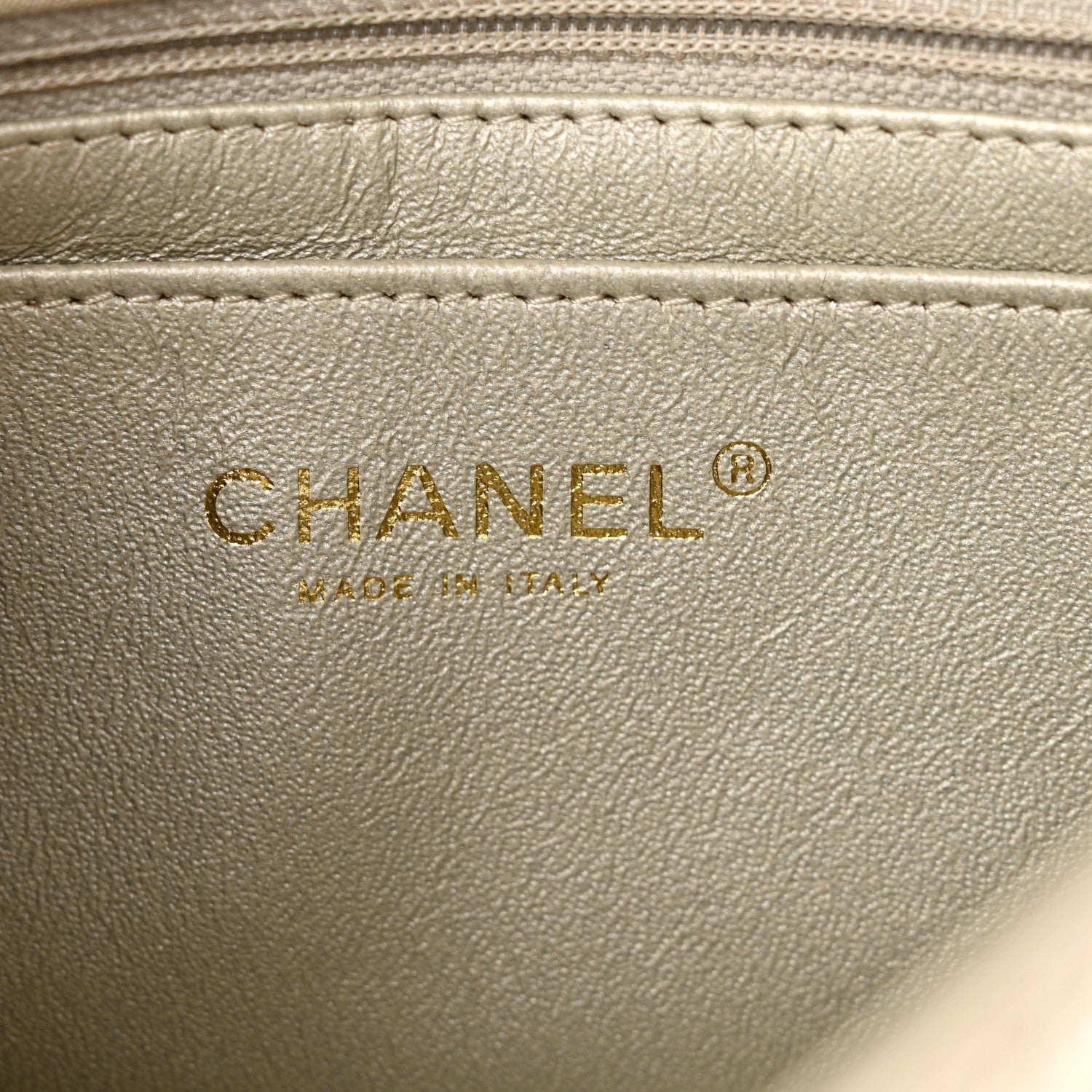 Chanel Iridescent Calfskin Quilted Mini Rectangular Flap Light Gold 6 of 11