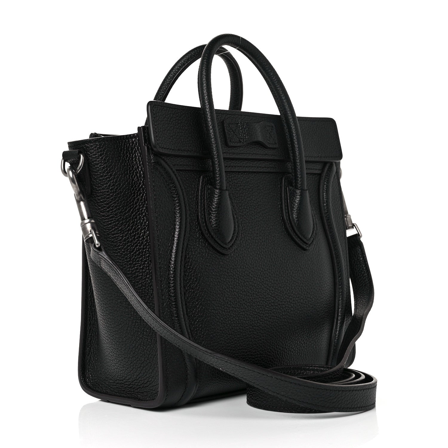 Celine Drummed Calfskin Nano Luggage Black 4 of 19