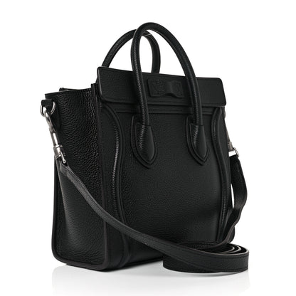 Celine Drummed Calfskin Nano Luggage Black 4 of 19