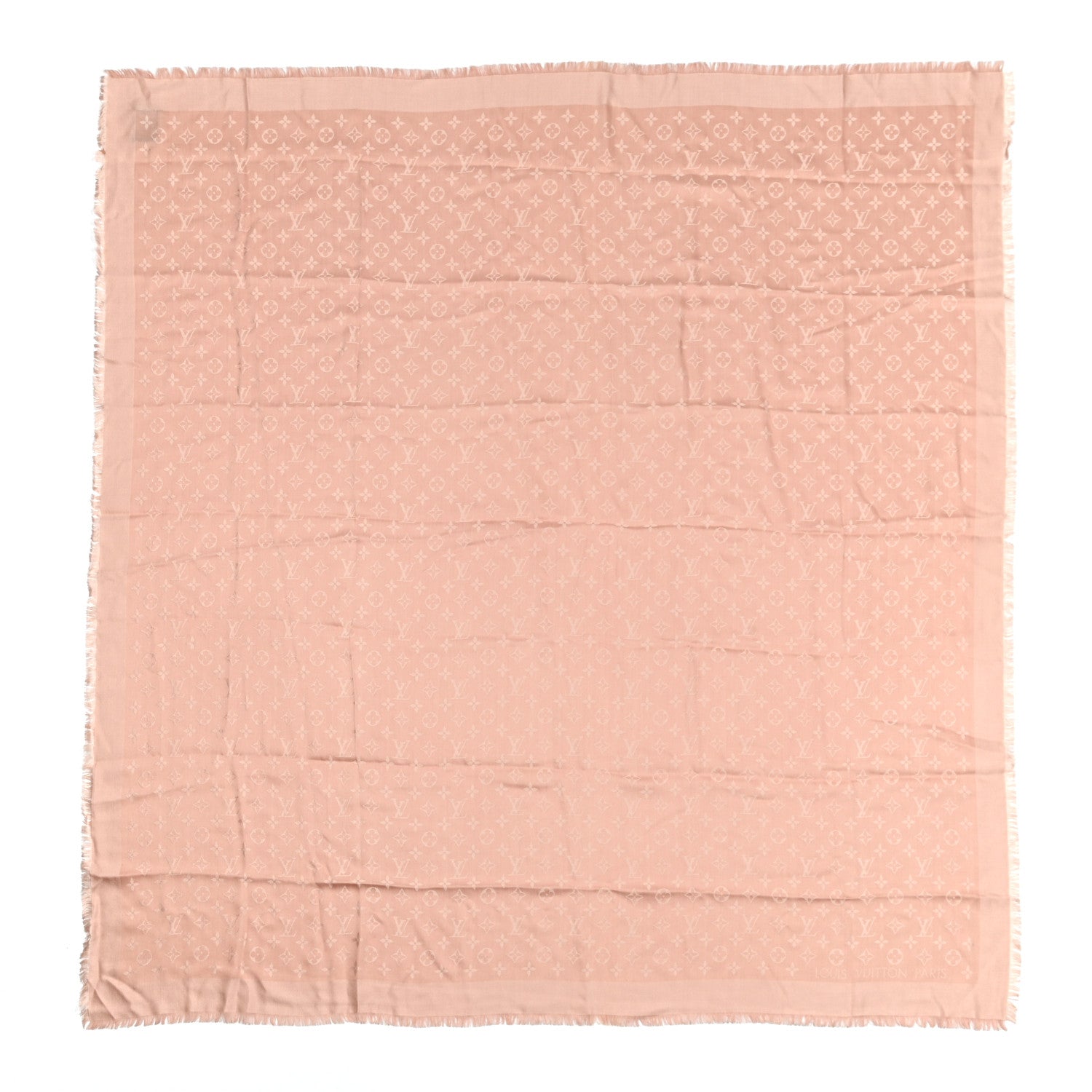 Louis Vuitton Silk Wool Monogram Denim Shawl Pink 1 of 4