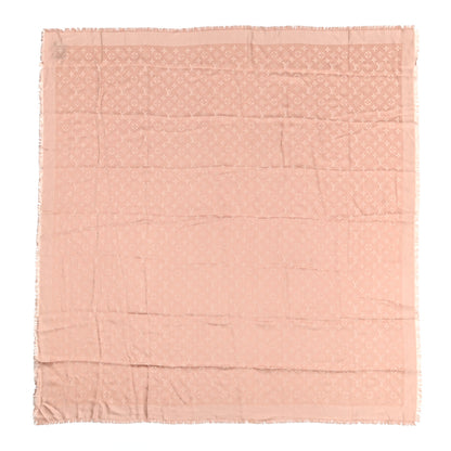 Louis Vuitton Silk Wool Monogram Denim Shawl Pink 1 of 4