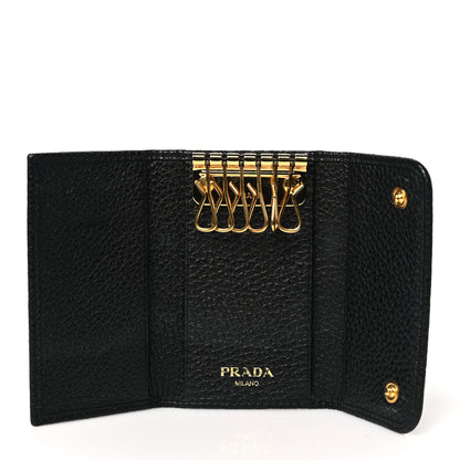 Prada Vitello Grain Move 6 Key Holder Black 5 of 9