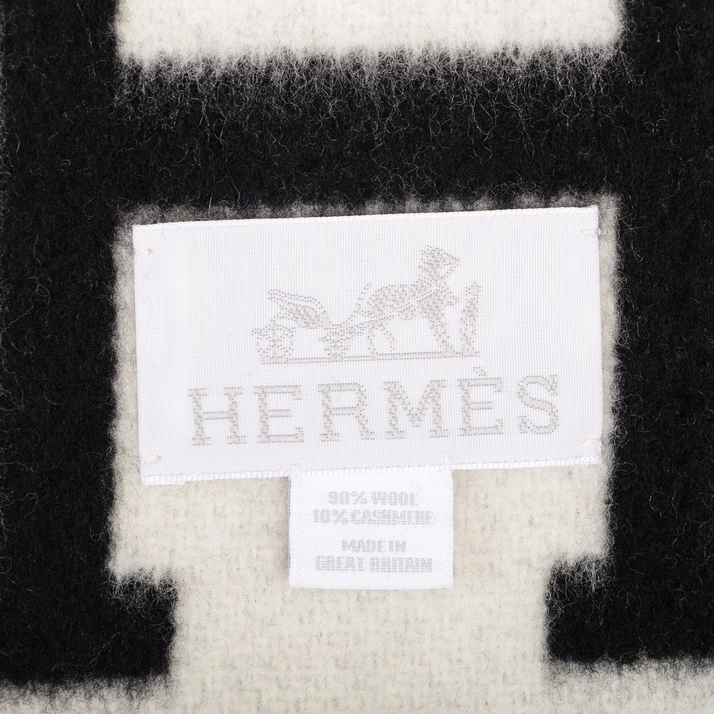Wool Cashmere Avalon III Blanket Ecru Black