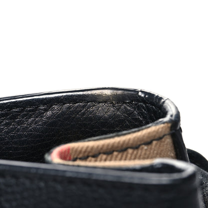 Burberry Derby Calfskin House Check Small Banner Tote Black 13 of 14