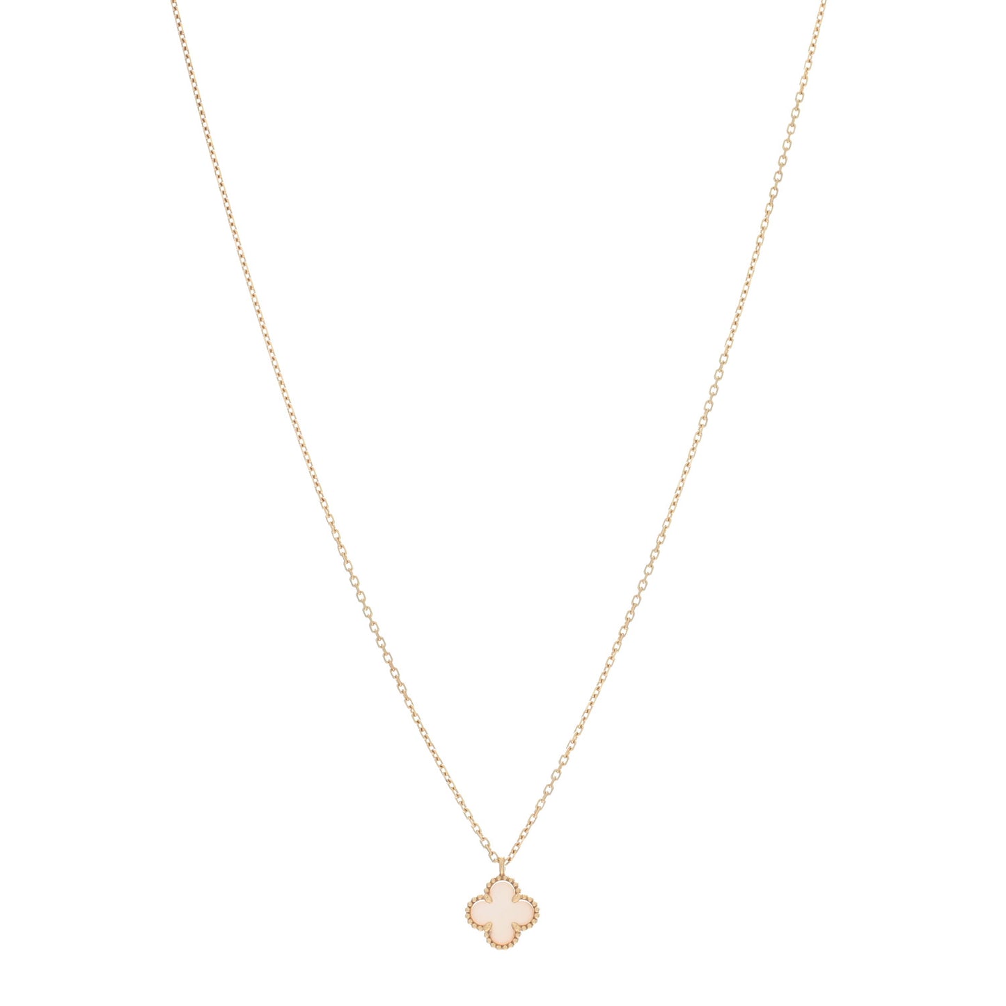 18K Yellow Gold Mother of Pearl Sweet Alhambra Pendant Necklace