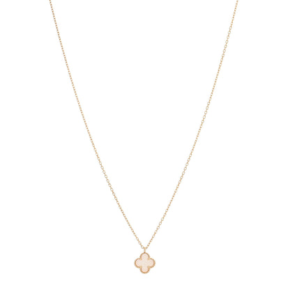 Van Cleef & Arpels 18K Yellow Gold Mother of Pearl Sweet Alhambra Pendant Necklace 1 of 4