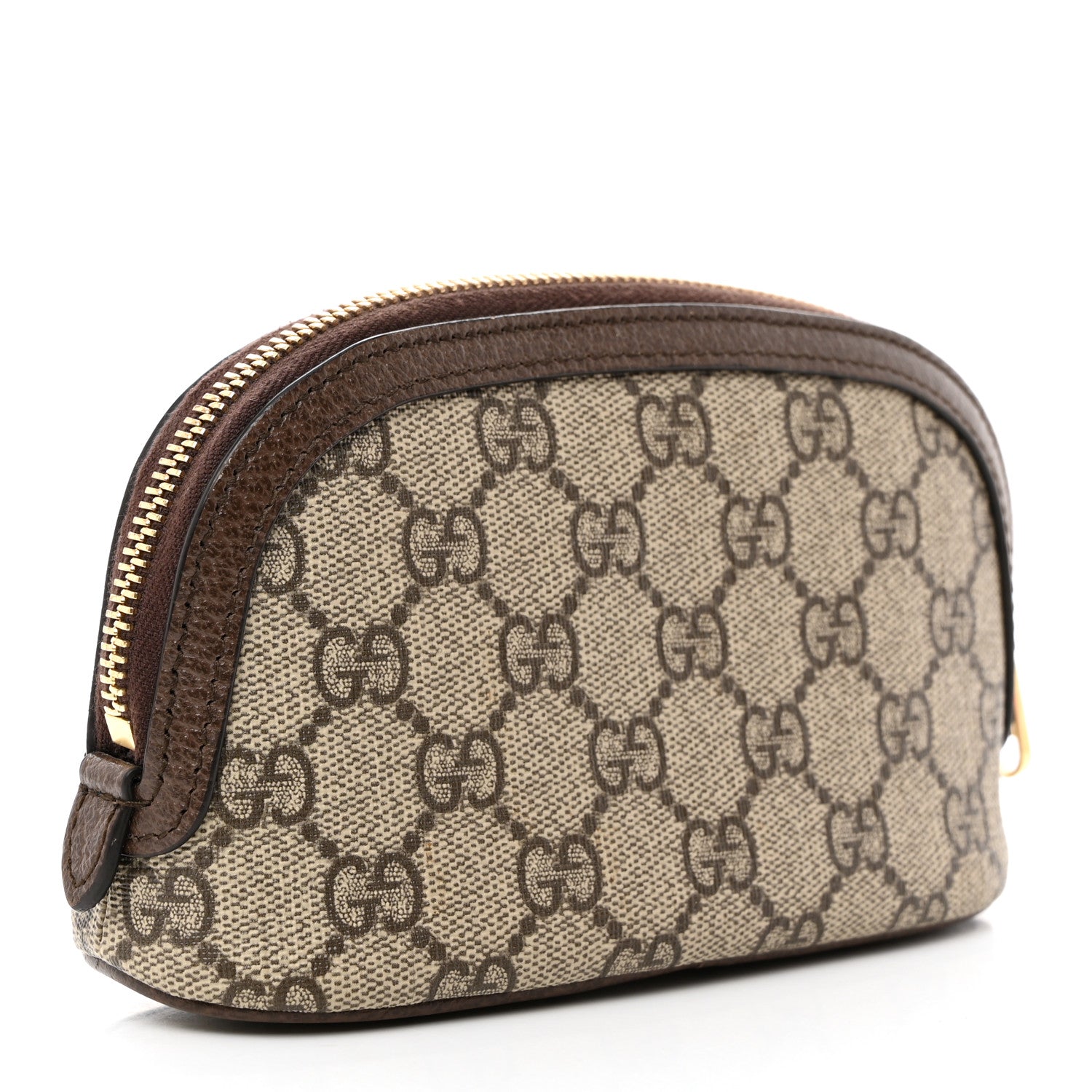 Gucci GG Supreme Monogram Textured Calfskin Web Medium Ophidia Cosmetic Case Beige Ebony New Acero 4 of 8