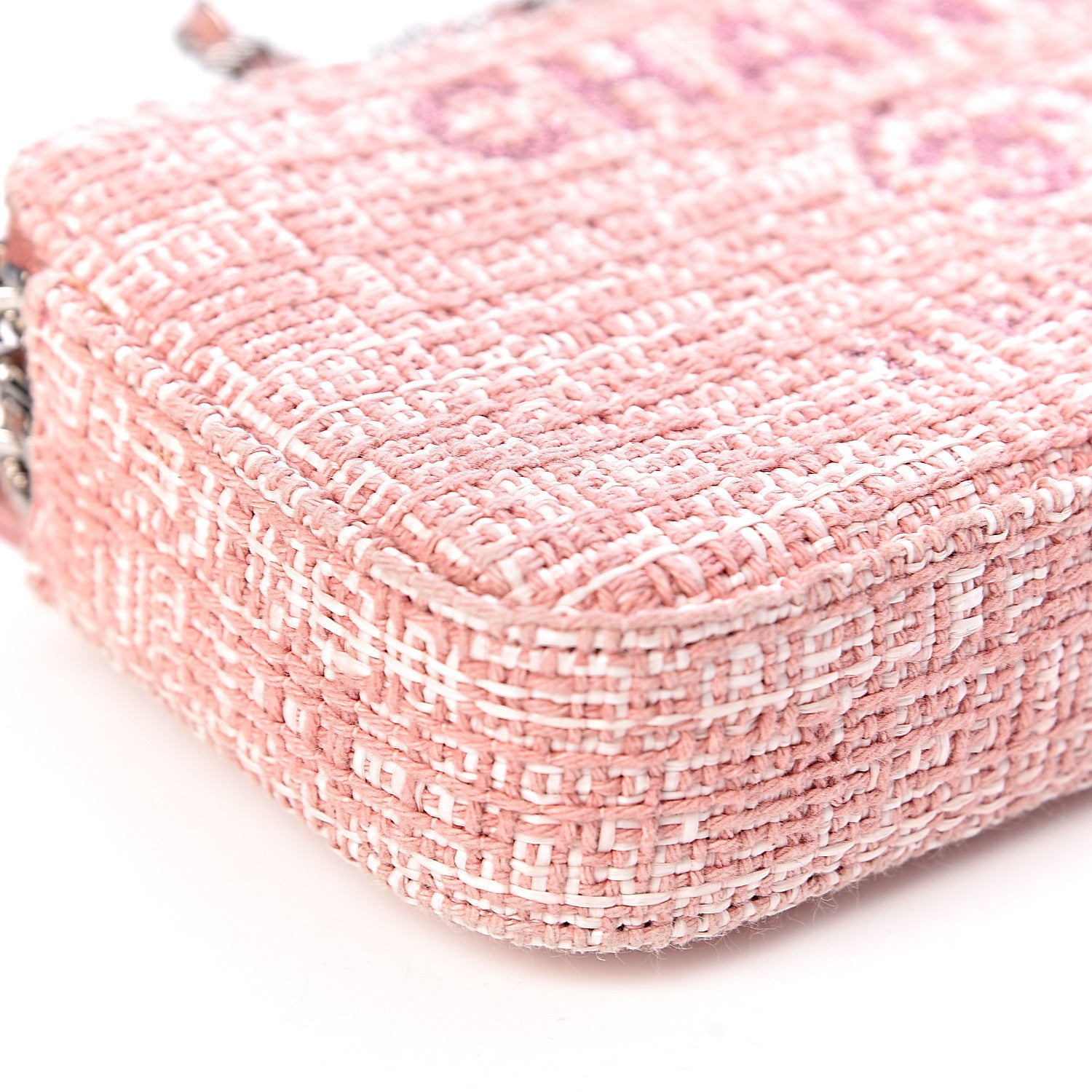 Chanel Canvas Small Deauville Clutch With Chain Pink 12 of 13