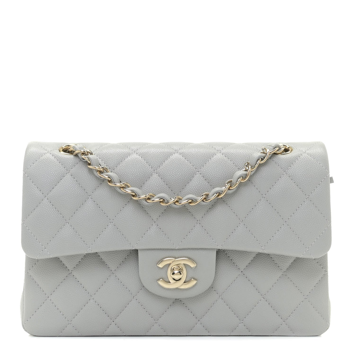 Chanel Caviar Quilted Small Double Flap Grey 1 of 11