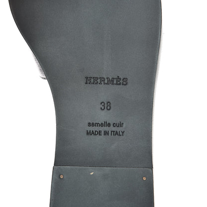 Hermes Metallic Nappa Calfskin Oran Sandals 38 Argent 7 of 7