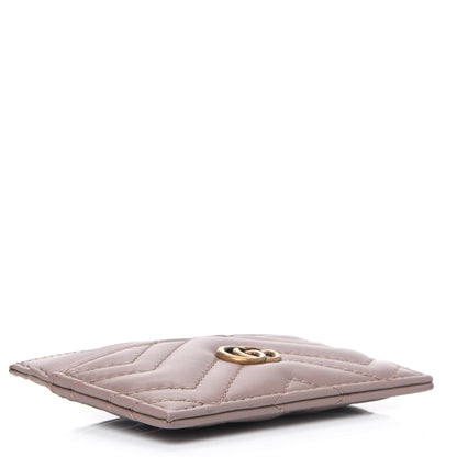 Gucci Calfskin Matelasse GG Marmont Card Holder Porcelain Rose 3 of 5