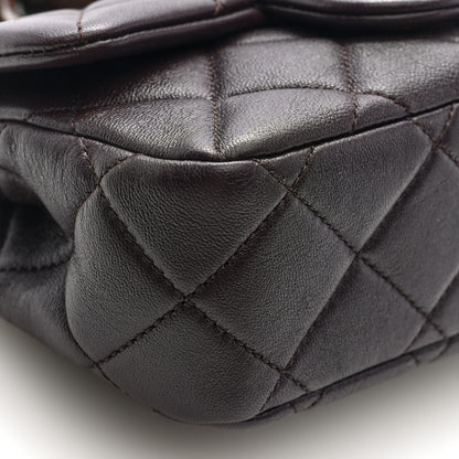 Chanel Lambskin Wenge Quilted Mini Fashion Wood Square Flap Brown 9 of 10
