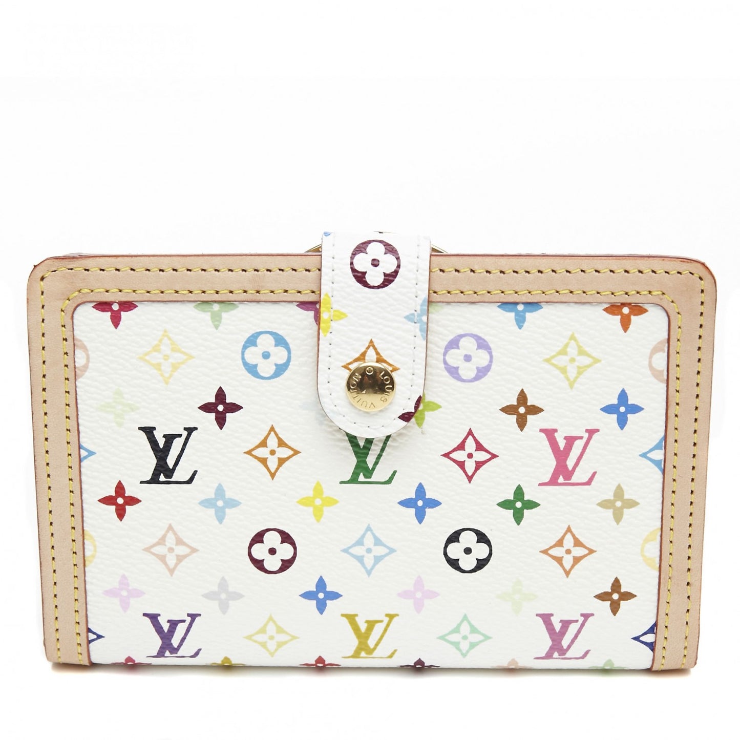 Monogram Multicolor French Purse Wallet White