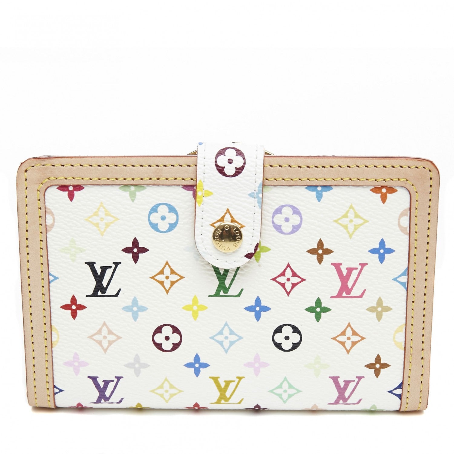 Louis Vuitton Monogram Multicolor French Purse Wallet White 1 of 7