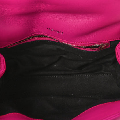 Balenciaga Nappa Calfskin Quilted Touch B Puffy Clutch Fuchsia 5 of 14