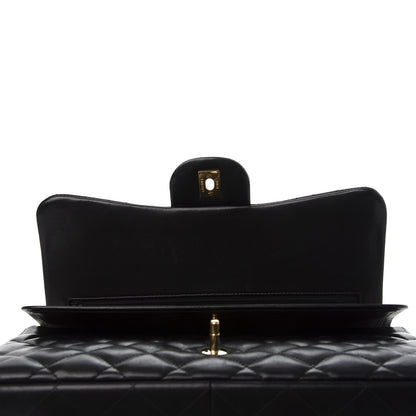 Chanel Lambskin Quilted Jumbo Double Flap Black 10 of 11