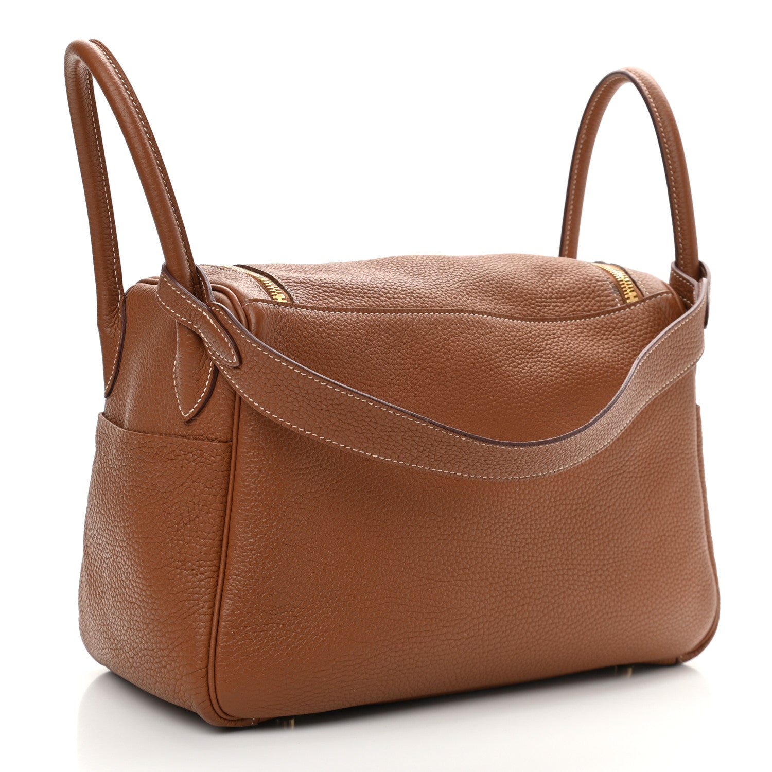 Hermes Taurillon Clemence Verso Lindy 30 Gold Rouge Tomate 2 of 9