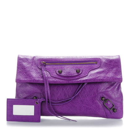 Balenciaga Agneau Classic Hardware Envelope Clutch Ultraviolet 1 of 7