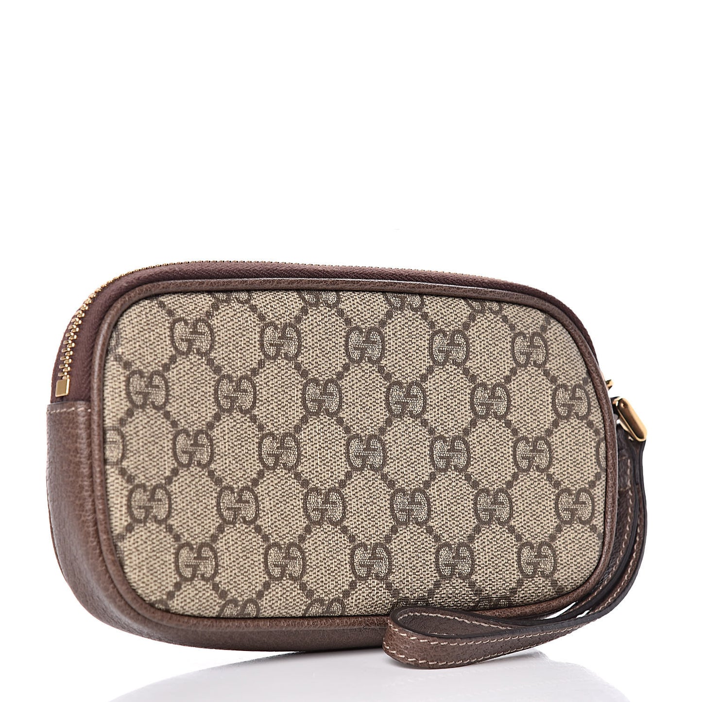 GG Supreme Monogram Ophidia Phone Case Wristlet Brown