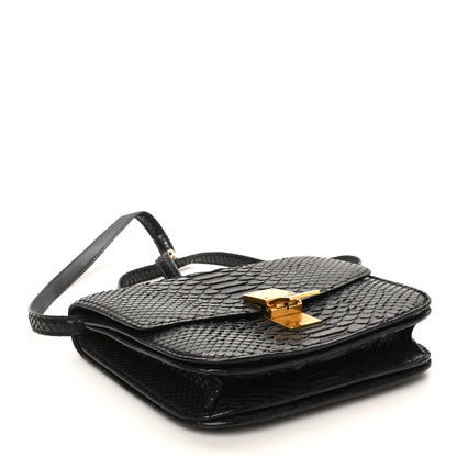 Celine Snakeskin Medium Classic Box Flap Bag Black 6 of 21