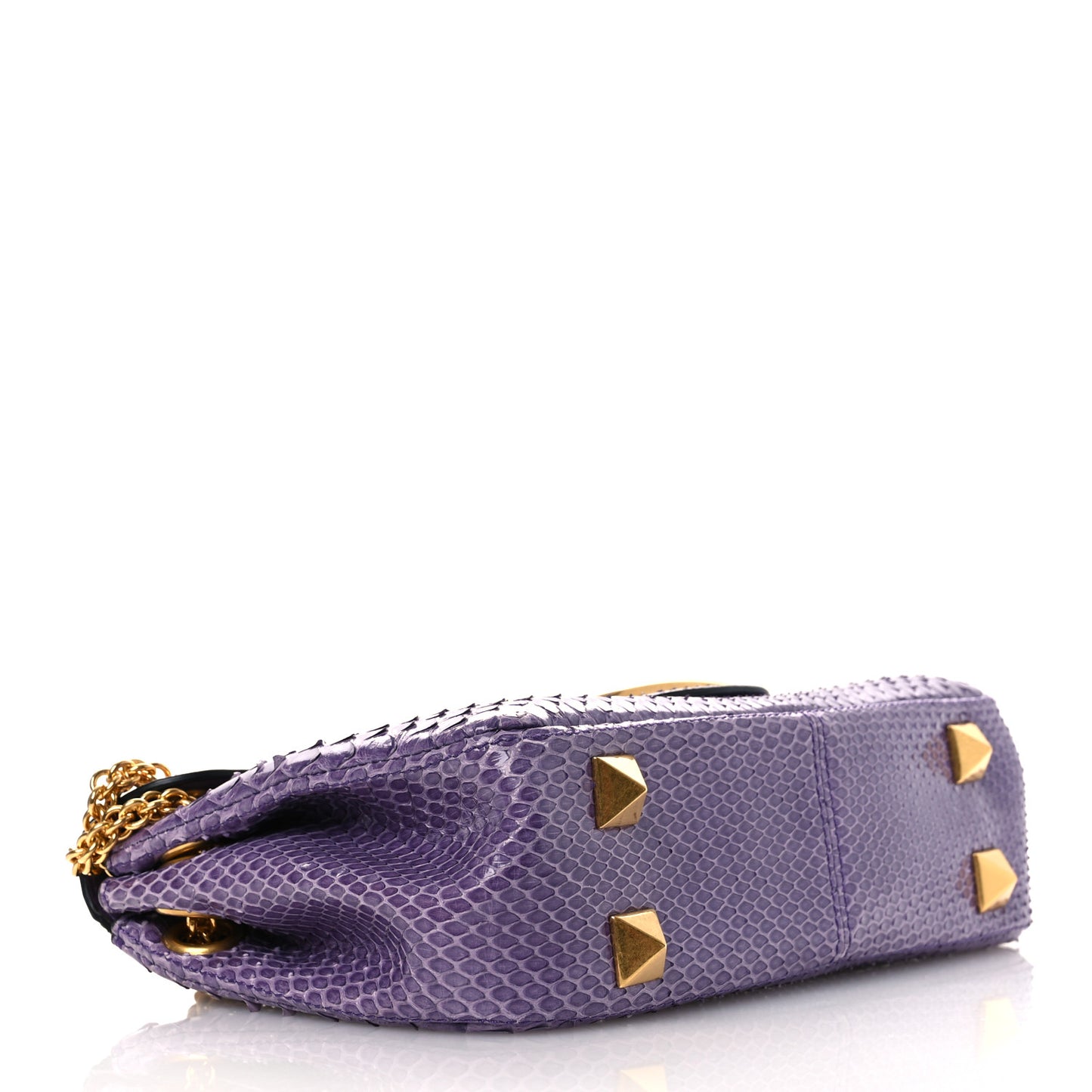Snakeskin Stud Sign Shoulder Bag Purple