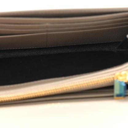 Saint Laurent Grained Calfskin Monogram Large Flap Wallet Earth 5 of 8