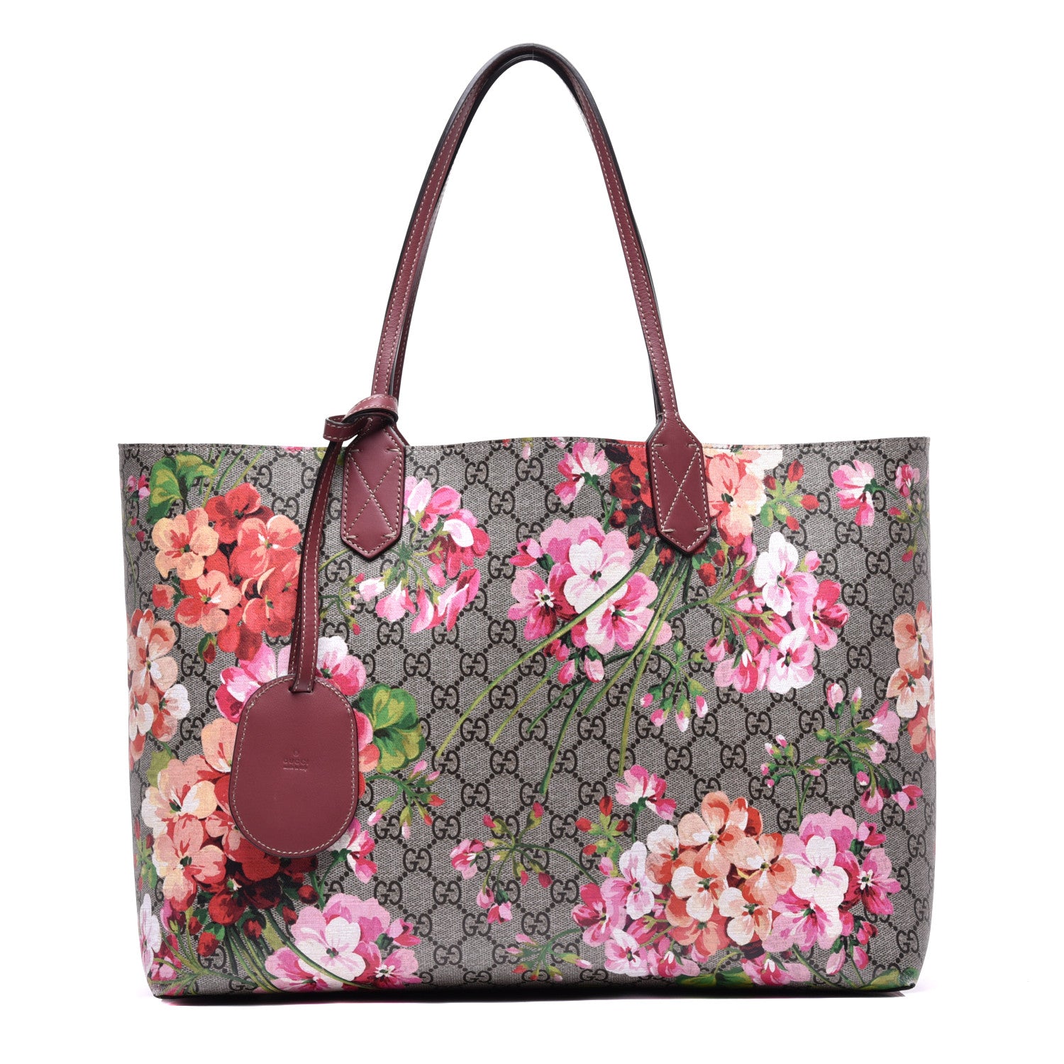 Gucci GG Supreme Monogram Blooms Medium Reversible Tote Beige Multicolor Dry Rose 1 of 17