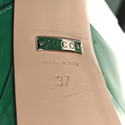 Gucci Vernice Crystal Double G Platform Pumps 37 New Shamrock 7 of 9